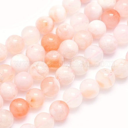 Natürliche Kirschblüte Achat Perlen Stränge G-O166-02-6mm-1