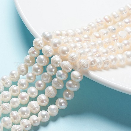 Grado de hebras de perlas de agua dulce cultivadas naturales X-SPPA005Y-1-1