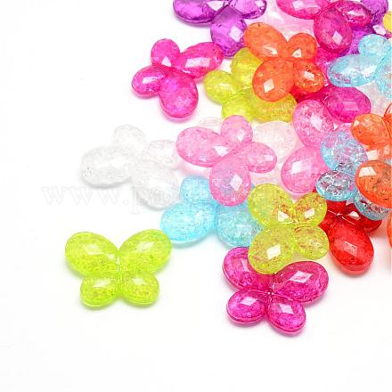Transparent Crackle Acrylic Beads CACR-S007-M2-1
