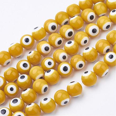 Chapelets de perles vernissées manuelles LAMP-J082-02-12mm-1