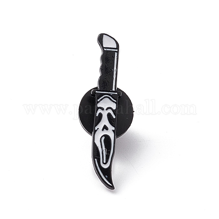 Knife with Skull Alloy Brooch for Backpack Clothes JEWB-M024-05B-A-1