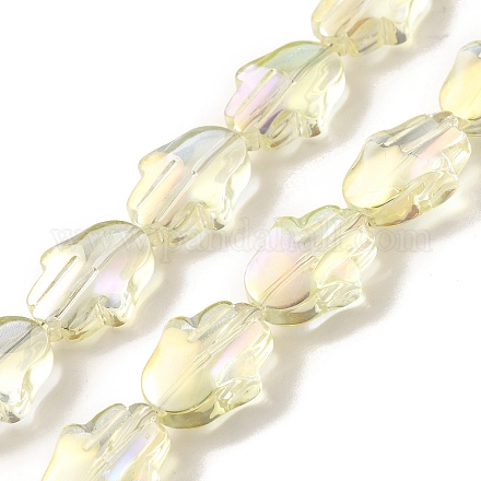 Transparentes perles de verre de galvanoplastie brins EGLA-F159-FR03-1