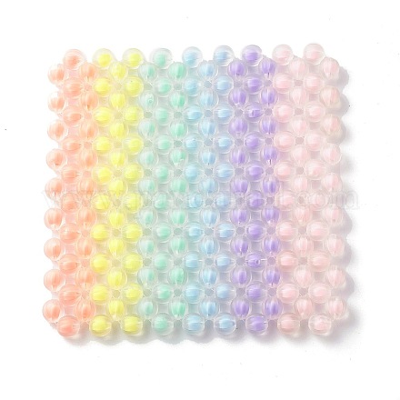 Tapis de tasse de perles de citrouille acrylique transparent 6 couleurs AJEW-CM00001-1