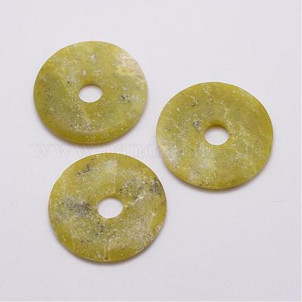 Natural Olive Jade Pendants G-P165-29B-1