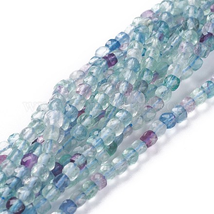 Natural Fluorite Beads Strands G-A026-B02-4mm-1