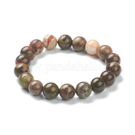 Natural Agate Beaded Stretch Bracelets BJEW-A117-D-35-1