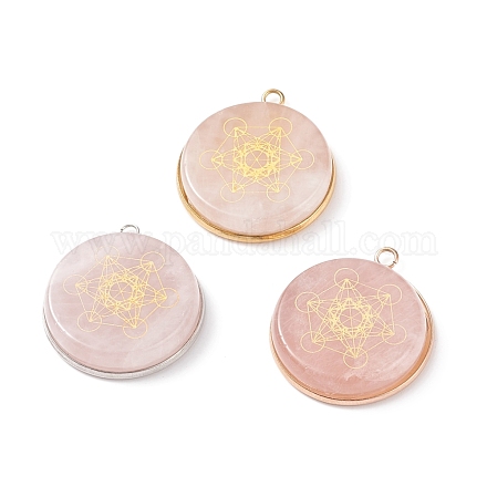 3 pz 3 stili pendenti in quarzo rosa naturale PALLOY-JF01646-1