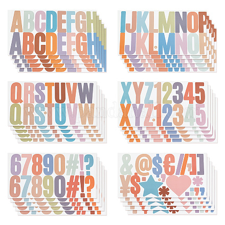Pegatinas decorativas impermeables con letras de vinilo de colores DIY-WH0349-117B-1