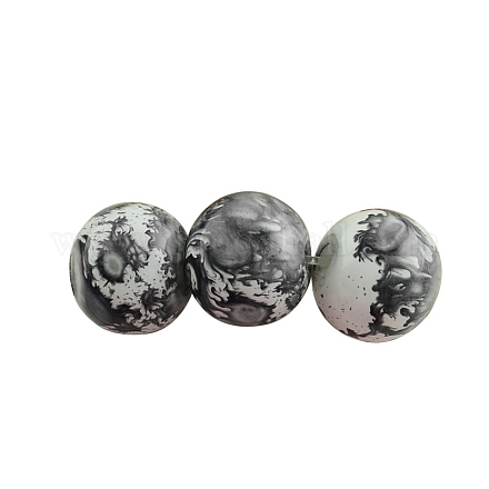 Chapelets de perles rondes peintes en verre DGLA-S084-6mm-59-1