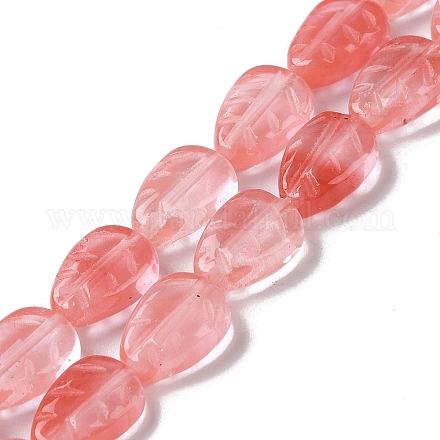 Chapelets de perles en verre de quartz de cerise G-M418-A04-01-1