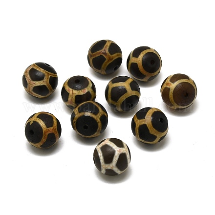 Schildkröten- / Schildpatt-Dzi-Perlen im tibetischen Stil G-Z020-03B-08-1