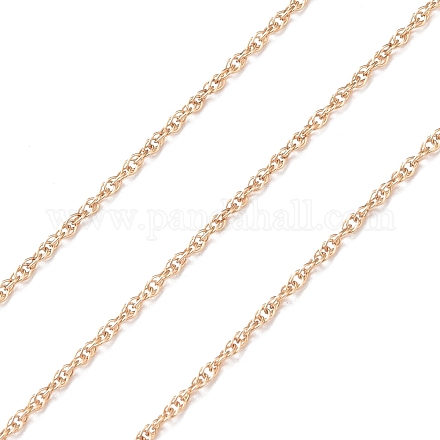 真鍮のロープチェーン  ハンダ付け  本物の14Kゴールドフィルドチェーン  14KGP本金メッキ  リンク：2x1.5x0.2mm CHC-M023-07G-1