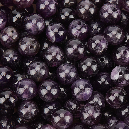 120 Stück natürliche runde Amethystperlen&nbsp;G-PA0001-16B-1