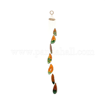 Chakra Natural Dyed Agate Piece Hanging Ornament HJEW-R126-01B-1
