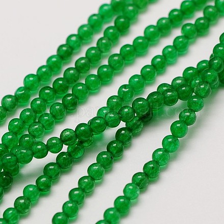 Natürliche weiße Jade runde Perle Stränge G-A130-2mm-F04-1