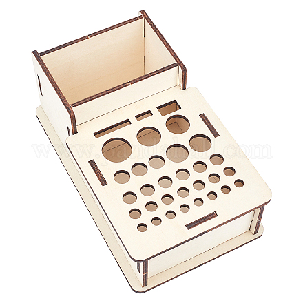 木製収納ボックス  工具収納ボックス  ビスク  5-1/2x9-1/2x3-3/4インチ（14x24x9.5cm） CON-WH0079-39-1