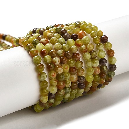 Chapelets de perles en serpentine naturelle G-H298-A10-01-1