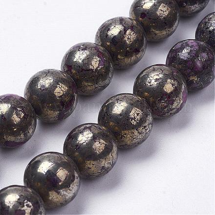 Natural Pyrite Beads Strands G-K181-01-I06-1