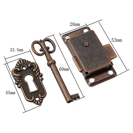 Set di kit di serratura per armadietto a montaggio superficiale in lega vintage CABI-PW0001-181A-R-1