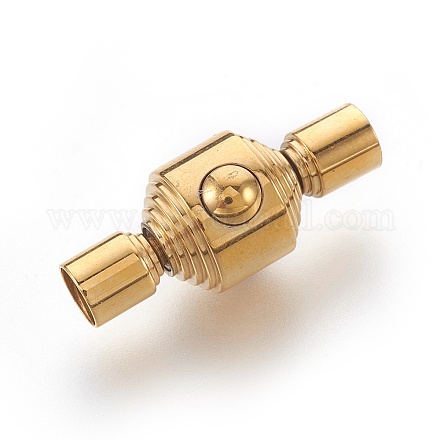 304ステンレス鋼ヨーロッパスタイルの留め金  コラム  ゴールドカラー  23.5x10mm  穴：4.2mm STAS-L215-05G-1