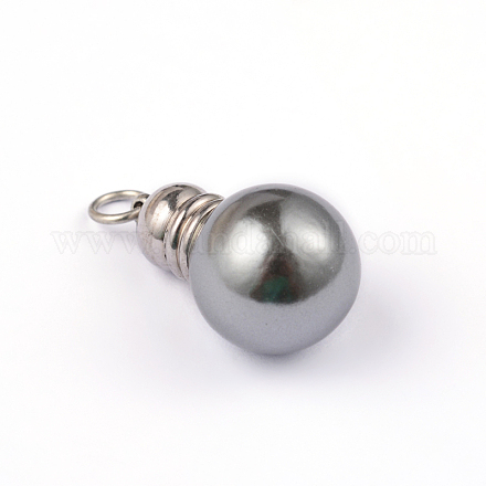Rotonda in acciaio inox 304 ciondoli perla acrilica STAS-L169-118-1