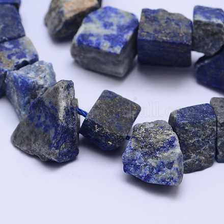 Raw Rough Natural Lapis Lazuli Bead Strands G-O119-04-1