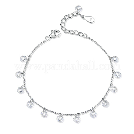 Bracelets à breloques en argent sterling plaqué rhodium avec 925 zircone cubique DY7383-1