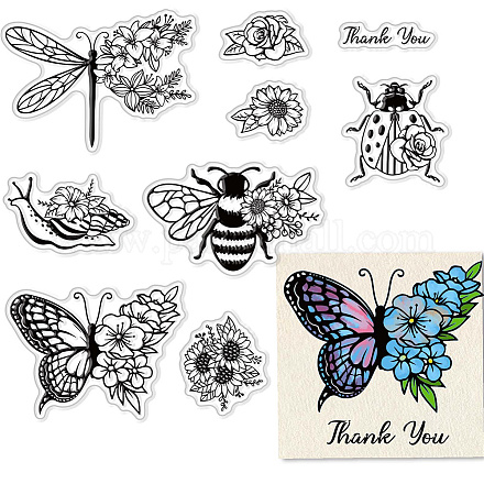 Timbri trasparenti a forma di farfalla Craspire per la creazione di cartoline DIY-WH0167-57-0201-1