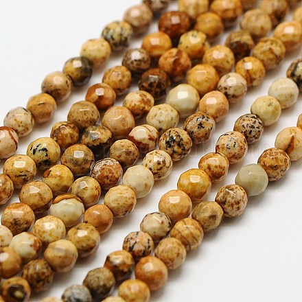 Natürliches Bild Jaspis Perlen Stränge X-G-A129-3mm-15-1