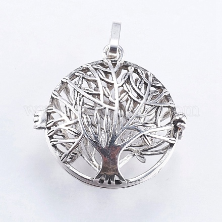 Hollow Alloy Cage Ball Pendants Making X-TIBEP-L003-21AS-1