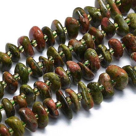 Chapelets de perles en unakite naturelle G-K245-H12-01-1