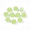 Imitation Jade Glass Beads, Flat Round, Light Green, 6~6.5x3mm, Hole: 1.2~1.6mm, about 4290pcs/1000g
