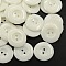 Acrylic Sewing Buttons for Costume Design, Plastic Buttons, 2-Hole, Dyed, Flat Round, White, 25x3mm, Hole: 2mm