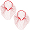 2Pcs Polyester Mesh Veil Hair Bands, Hair Accessories for Women and Girls, FireBrick, 300x115x2mm