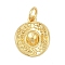 Brass Charms, Hat, with Jump Ring, Cadmium Free & Lead Free, Rack Plating, Long-Lasting Plated, Real 18K Gold Plated, 14.5x12x4mm, Hole: 3.6mm