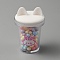 Transparent Resin Cat Ear Bottle Pendants, Bubble Milk Tea Cup Charms, Imitation Food, White, 22.5x35mm, Hole: 1.2mm