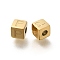 Ion Plating(IP) 304 Stainless Steel Beads, Cube with Letter, Real 14K Gold Plated, Letter P, 5x5x5mm, Hole: 2mm