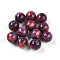 Resin Beads, Round, Two Tone, Crimson, 12mm, Hole: 2mm