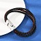 Braided Microfiber Leather Cord Bracelets for Women Men, with 304 Stainless Steel Magnetic Buckle, Dark Red, 8-7/8x1/2 inch(22.5x1.2~1.5cm)