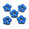Handmade Glass Enamel Beads, Flower, Dyed & Heated, Deep Sky Blue, 24x24.5x7~8mm, Hole: 5.8mm