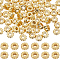 100Pcs Brass Beads, Nickel Free, Rondelle, Twist, Real 18K Gold Plated, 4x2mm, Hole: 1.6mm