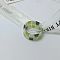 1Pc Tartan Pattern Acrylic Finger Rings for Women, Yellow Green, Inner Diameter: 19mm