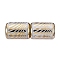 Electroplate Glass Beads, Column with Stripe Pattern, Light Gold, 11.5~12x8~8.5mm, Hole: 1.2~1.4mm