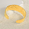 304 Stainless Steel Hammered Cuff Bangles for Women, Real 18K Gold Plated, Inner Diameter: 2-1/2 inch(6.3cm)