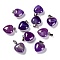 Natural Agate Pendants, with Platinum Brass Loops, Heart, Dyed & Heated, Purple, 18~19x15~15.5x7~10mm, Hole: 6x2.5~3mm