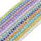 Handmade Foil Lampwork Beads Strands, Rondelle, Mixed Color, 10.5x8.5mm, Hole: 1mm, about 40pcs/strand, 12.99''(33cm)