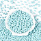 Baking Paint Glass Seed Beads, Oval, Sky Blue, 7x4~4.5mm, Hole: 0.9mm, about 2500pcs/pound