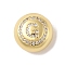 Rack Plating Brass & Cubic Zirconia Pendants, Cadmium Free & Lead Free, Long-Lasting Plated, Flat Round with Letter, Letter G, 13x7mm, Hole: 4x3mm