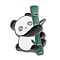 Panda Enamel Pins, Gunmetal Alloy Brooch, Bamboo, 35x25x1.5mm