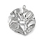 Anti-Tarnish 304 Stainless Steel Pendants, Textured, Flat Round Charm, Stainless Steel Color, 30.5x28x5mm, Hole: 1.8mm